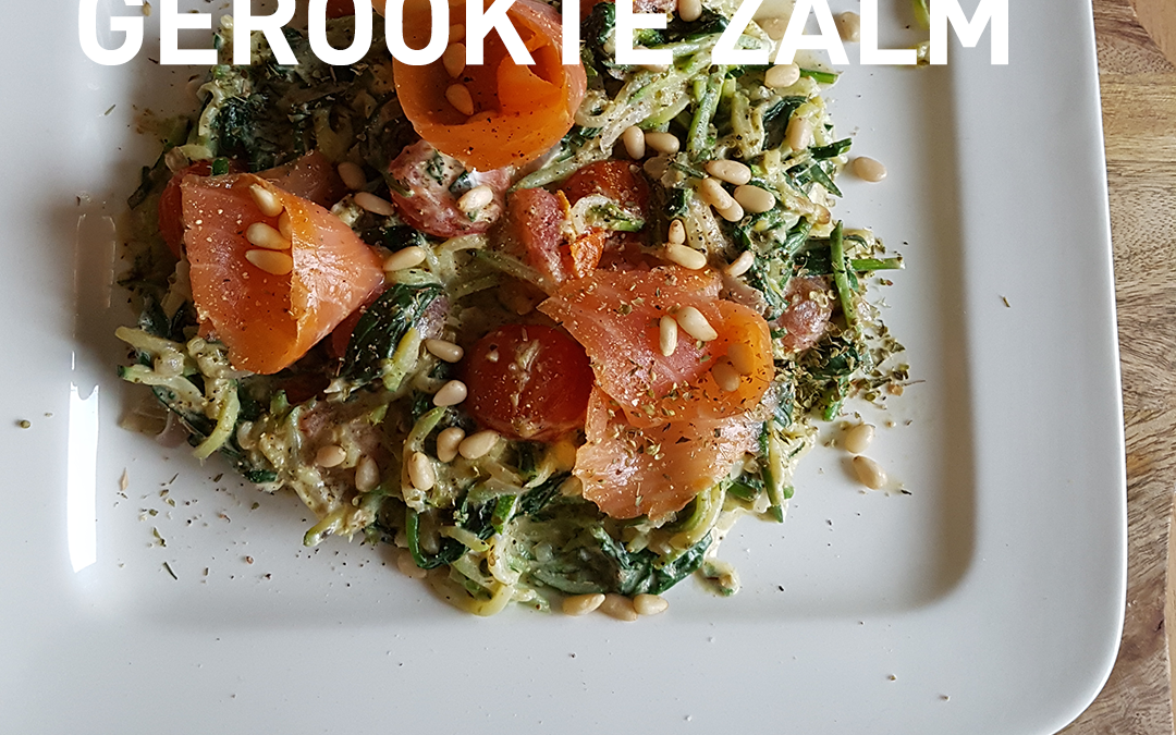 Courgetti met gerookte zalm