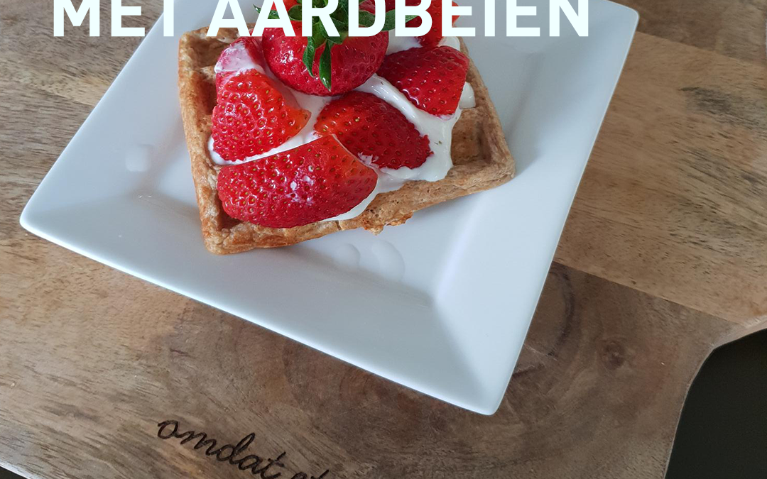 Havermoutwafels met aardbeien