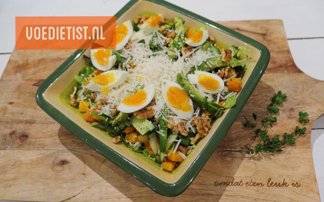 Recept: Herfstsalade met pompoen en geitenkaas