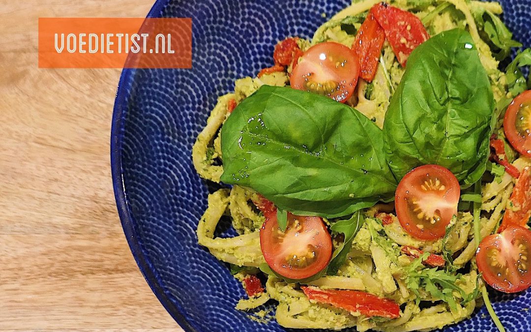Recept: Romige pesto pasta (vegan)