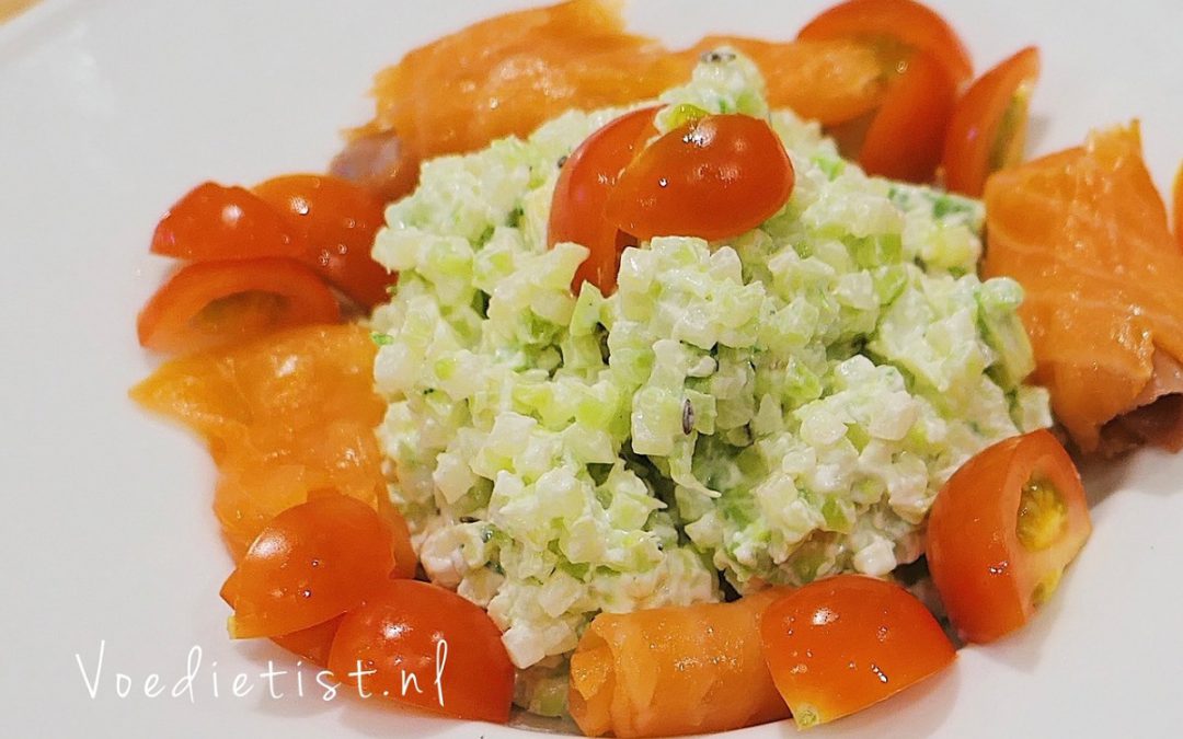 Recept: Zalmsalade met broccolirijst