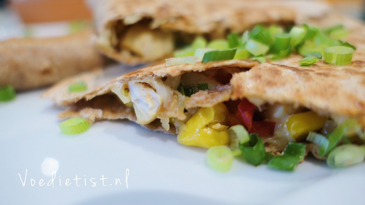 Recept Quesadilla's met kip en paprika · De Voedietist